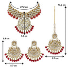 Bridal Glamour Redefined Jewellery Set - Maroon