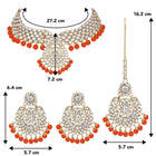 Bridal Glamour Redefined Jewellery Set - Orange