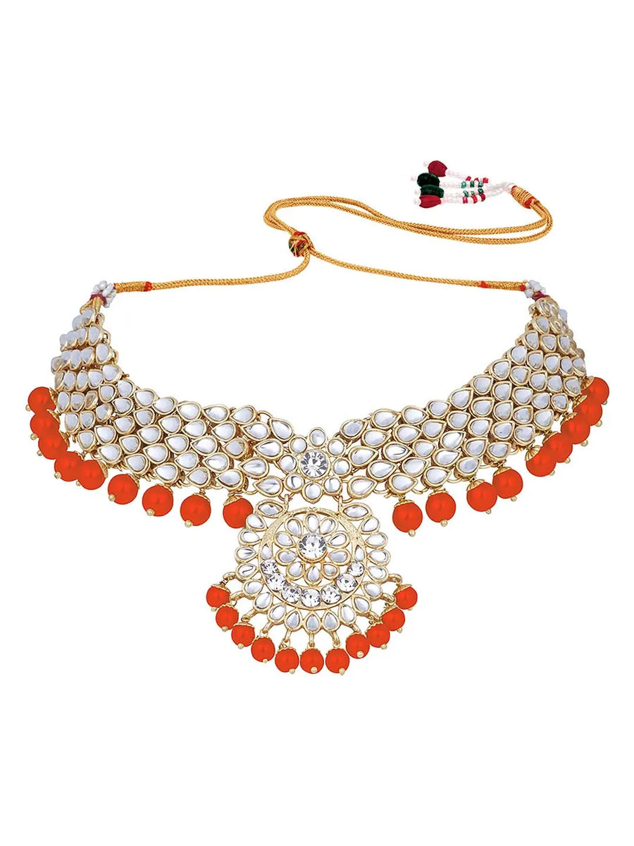 Bridal Glamour Redefined Jewellery Set - Orange