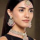 Bridal Glamour Redefined Jewellery Set - Pink