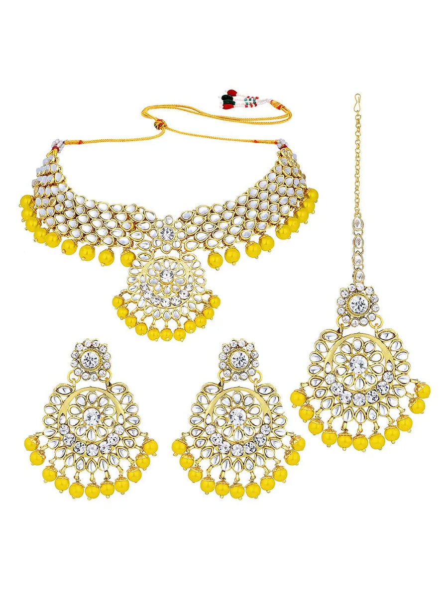 Bridal Glamour Redefined Jewellery Set - Yellow