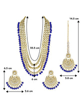 Beads Rhodium Kundan Bridal Set | Elegant Bridal Jewellery by Peora

