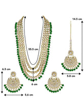 Beads Rhodium Kundan Bridal Set | Elegant Bridal Jewellery by Peora

