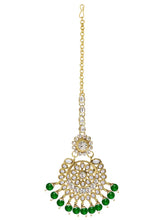 Majestic Set Green Kundan Long Necklace Set with Maangtikka