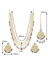 Beads Rhodium Kundan Bridal Set | Elegant Bridal Jewellery by Peora

