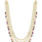 Beads Rhodium Kundan Bridal Set | Elegant Bridal Jewellery by Peora

