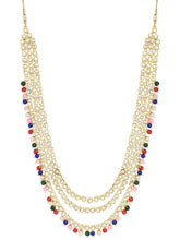 Beads Rhodium Kundan Bridal Set | Elegant Bridal Jewellery by Peora

