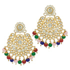 Beads Rhodium Kundan Bridal Set | Elegant Bridal Jewellery by Peora

