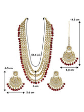 Beads Rhodium Kundan Bridal Set | Elegant Bridal Jewellery by Peora


