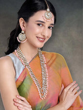 Beads Rhodium Kundan Bridal Set | Elegant Bridal Jewellery by Peora

