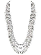 Beads Rhodium Kundan Bridal Set | Elegant Bridal Jewellery by Peora

