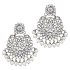 Beads Rhodium Kundan Bridal Set | Elegant Bridal Jewellery by Peora

