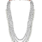 Faux Beads Rhodium Kundan Bridal Set - Rhodium White