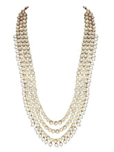 Beads Rhodium Kundan Bridal Set | Elegant Bridal Jewellery by Peora

