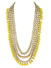 Beads Rhodium Kundan Bridal Set | Elegant Bridal Jewellery by Peora

