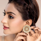 Radiant Rounds Kundan Bead Stud Earrings