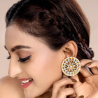 Radiant Rounds Kundan Bead Stud Earrings