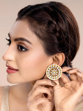 Radiant Rounds Kundan Bead Stud Earrings