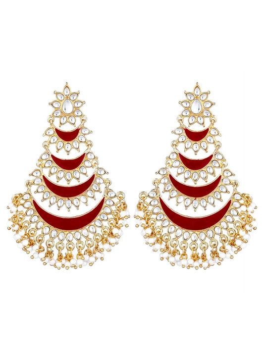Kundan Pearl Chandbali – Elegant Fusion of Tradition & Style | Peora