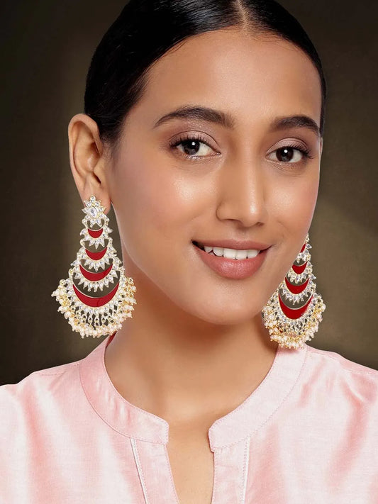 Kundan Pearl Chandbali – Elegant Fusion of Tradition & Style | Peora