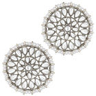 Pearl Perfection Maangtikka Set. Silver-plated round Kundan earrings and maang tikka with pearl detailing.
