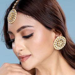 Pearl Perfection Maangtikka Set - White