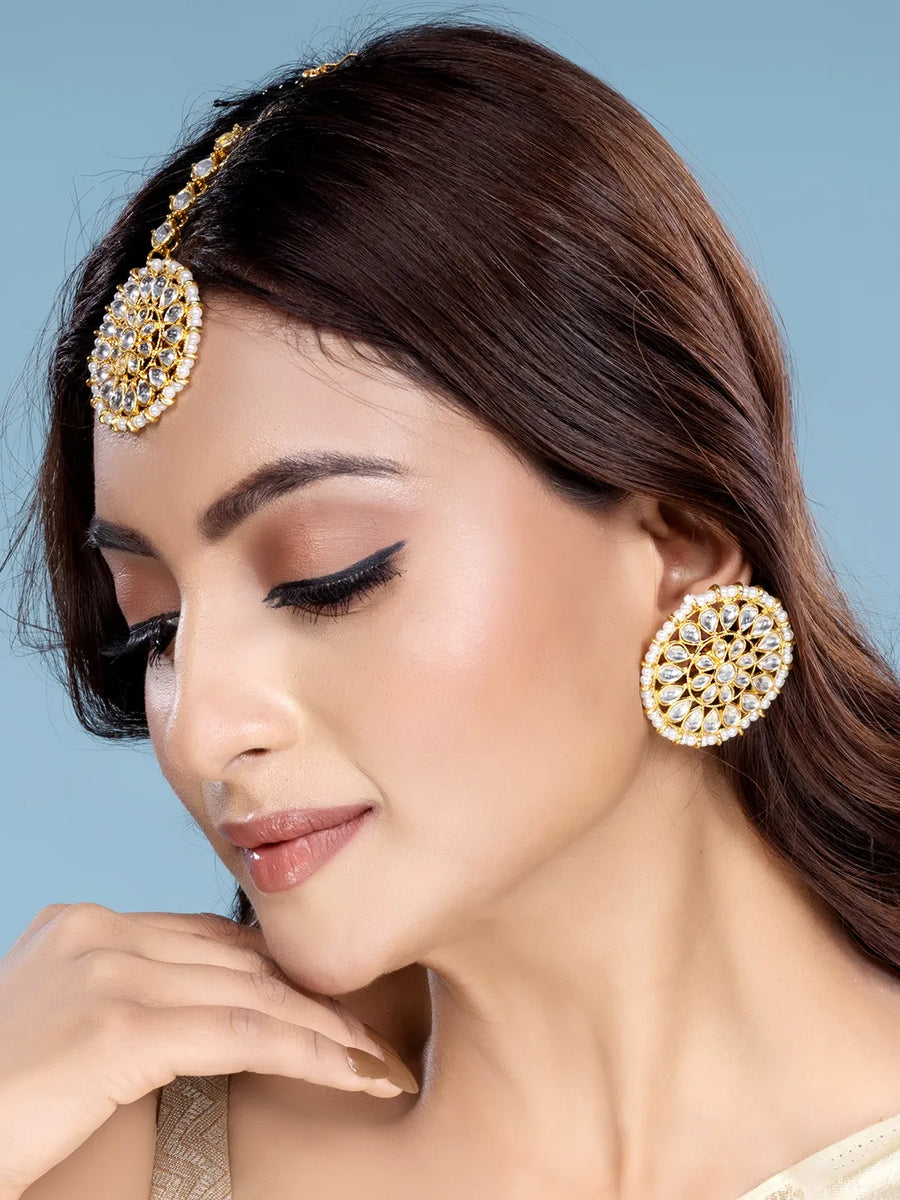 Pearl Perfection Maangtikka Set - White