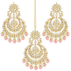 Kundan Pearl Maangtikka – Elegant Bridal Forehead Jewellery | Peora

