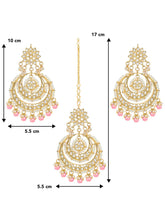 Royal Radiance Pink Kundan Pearl Maangtikka Set