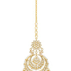 Kundan Pearl Maangtikka – Elegant Bridal Forehead Jewellery | Peora

