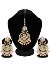 Royal Radiance Pink Kundan Pearl Maangtikka Set