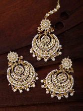 Royal Radiance Pink Kundan Pearl Maangtikka Set