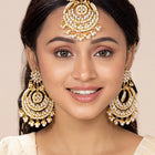 Royal Radiance Kundan Pearl Maangtikka Earring Set - White