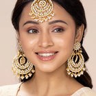 Royal Radiance Kundan Pearl Maangtikka Earring Set - White