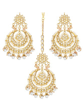 Royal Radiance Pink Kundan Pearl Maangtikka Set