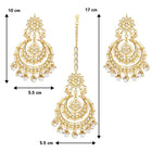 Kundan Pearl Maangtikka – Elegant Bridal Forehead Jewellery | Peora

