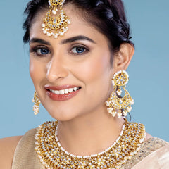 Golden Majesty Kundan & Pearl Necklace