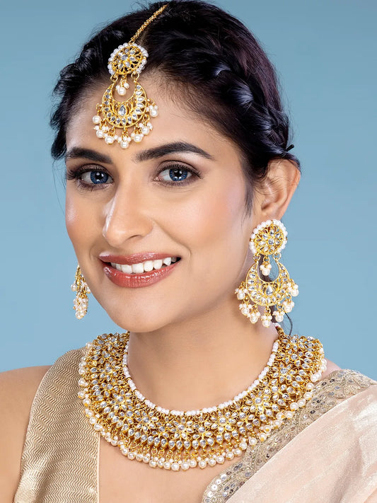 Golden Majesty Kundan & Pearl Necklace