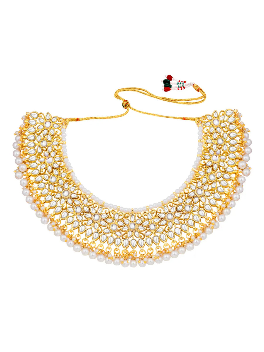 Golden Majesty Kundan & Pearl Necklace