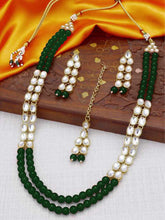 Royal Greens Kundan Long Necklace Set