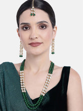 Royal Greens Kundan Long Necklace Set