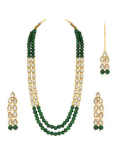 Royal Greens Kundan Long Necklace Set