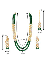 Royal Greens Kundan Long Necklace Set