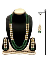 Royal Greens Kundan Long Necklace Set