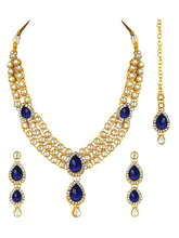 Blue Majesty Kundan Long Necklace Set