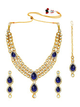 Blue Majesty Kundan Long Necklace Set