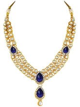 Blue Majesty Kundan Long Necklace Set