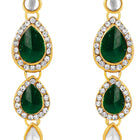 Majesty Kundan Long Necklace Set - Green