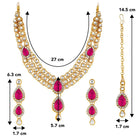 Majesty Kundan Long Necklace Set - Rani Pink