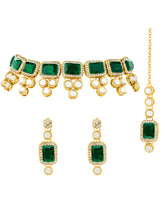 Radiant Kundan Green Stone Choker Set